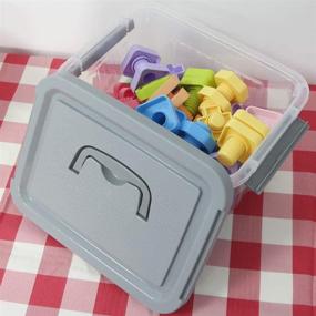 img 1 attached to Ggbin 6 Quart Clear Latch Storage Box - Set of 4 with Grey Handle and Latches