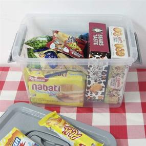 img 2 attached to Ggbin 6 Quart Clear Latch Storage Box - Set of 4 with Grey Handle and Latches