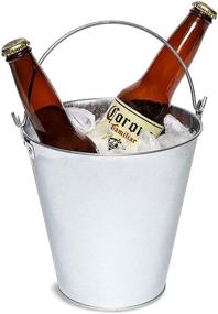 img 3 attached to 🍺 Juvale 3-Pack Galvanized Metal Ice Bucket Pails for Beer, Drinks & Party Decorations - 7 Inches