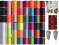 набор для шитья le paon - набор для самостоятельного шитья с мини-швейным набором, 48 катушками ниток в 30 основных цветах и 18 полихромных, качественными швейными иглами, идеальный для путешествий, детей и начинающих. логотип