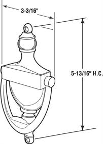 img 1 attached to 🚪 5-13/16 in. Hole Center Spacing Deluxe Door Knocker – Durable Decast Construction with Satin Nickel Plated Finish (Pack of 1)