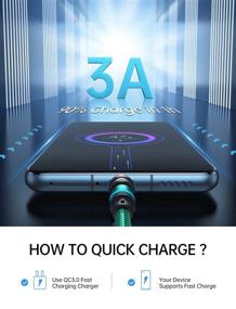 img 1 attached to 🔌 540° Magnetic Charging Cable - 10ft Nylon Braided 3-in-1 Magnetic Charger for Micro USB & Type C Devices