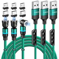 🔌 540° magnetic charging cable - 10ft nylon braided 3-in-1 magnetic charger for micro usb & type c devices logo