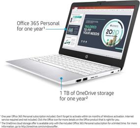 img 2 attached to 💻 HP Stream 11.6-inch HD Laptop with Office 365 Personal: Intel Celeron N4000, 4 GB RAM, 32 GB eMMC, Windows 10 Home in S Mode (11-ak0020nr, Diamond White)