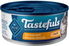 img 4 attached to 🐱 Blue Buffalo Blue Tastefuls Turkey Chicken Pate Cat Food, 5.5 oz, Pack of 12, 12 X 5.5 OZ