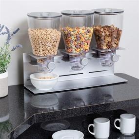 img 3 attached to Honey-Can-Do Triple Canister Dry Food Cereal Dispenser: Sleek Stainless Steel Solution