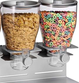 img 1 attached to Honey-Can-Do Triple Canister Dry Food Cereal Dispenser: Sleek Stainless Steel Solution