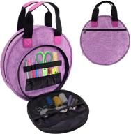 🧵 embroidery supplies organizer bag - portable storage tote for hoops, floss, cross stitch kits, perfect for enthusiasts and stitch lovers – bag only, purple logo