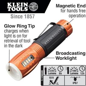 img 1 attached to 🔦 Klein Tools 56028 LED Flashlight and Work Light: Durable, Waterproof, Compact, Magnetic, 12 Hr Runtime - Perfect for Work and Outdoor Activities