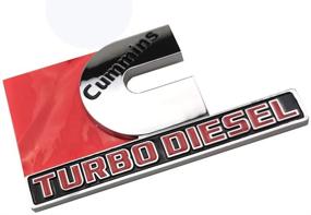 img 2 attached to 💪 Cummins Turbo Diesel Emblems, Badges High Output Nameplate Replacement Sticker for RAM 2500 3500 Fender Emblem - Chrome Finish
