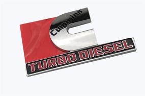 img 1 attached to 💪 Cummins Turbo Diesel Emblems, Badges High Output Nameplate Replacement Sticker for RAM 2500 3500 Fender Emblem - Chrome Finish