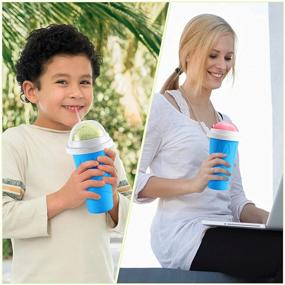 img 1 attached to 🍹 Slushie Cup Maker: Magic Frozen Smoothies Cup for Homemade Milk Shakes, Ice Cream, and Slushies! TIK TOK Trending Double Layer Squeeze Ice Cup - Perfect for the Whole Family!