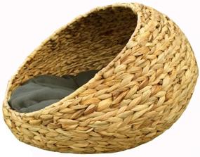 img 2 attached to MEWOWPAL Wicker Cat Bed Decorative