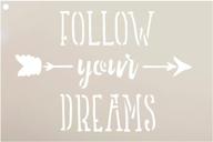 🎨 studior12 follow your dreams stencil for wood painting - reusable mylar template for perfect lettering on signs, fabric, metal, tin - crafting diy home decor - choose size logo