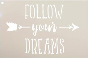 img 3 attached to 🎨 StudioR12 Follow Your Dreams Stencil for Wood Painting - Reusable Mylar Template for Perfect Lettering on Signs, Fabric, Metal, Tin - Crafting DIY Home Decor - Choose Size