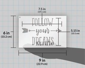 img 2 attached to 🎨 StudioR12 Follow Your Dreams Stencil for Wood Painting - Reusable Mylar Template for Perfect Lettering on Signs, Fabric, Metal, Tin - Crafting DIY Home Decor - Choose Size