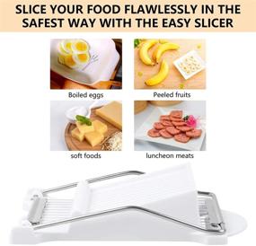 img 1 attached to 🔪 Durable Stainless Steel Spam Slicer Luncheon Meat Cutter - Ideal for Soft Foods, Eggs, Fruits, Cheese, Sushi, and Canned Meats - 10 Wire Stainless Steel Kitchen Splitter