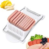 🔪 durable stainless steel spam slicer luncheon meat cutter - ideal for soft foods, eggs, fruits, cheese, sushi, and canned meats - 10 wire stainless steel kitchen splitter logo