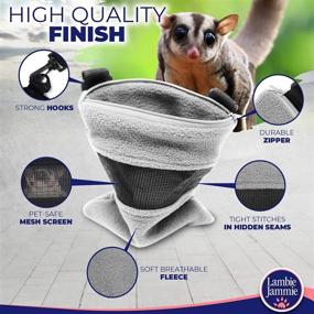 img 1 attached to 🐾 LAMBIE JAMMIE Grey Bonding Pouch for Small Pets - Ideal for Sugar Gliders, Hedgehogs, Bunnies, and More - Enhance Pet Bonding and Improve Relationships