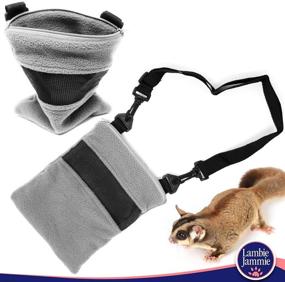 img 3 attached to 🐾 LAMBIE JAMMIE Grey Bonding Pouch for Small Pets - Ideal for Sugar Gliders, Hedgehogs, Bunnies, and More - Enhance Pet Bonding and Improve Relationships