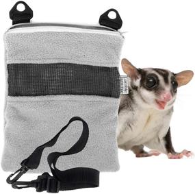 img 4 attached to 🐾 LAMBIE JAMMIE Grey Bonding Pouch for Small Pets - Ideal for Sugar Gliders, Hedgehogs, Bunnies, and More - Enhance Pet Bonding and Improve Relationships