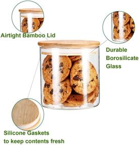 img 2 attached to 🍪 YULEER Airtight Food Storage Containers: 22OZ Glass Jars for Candy, Cookies, Rice, and More