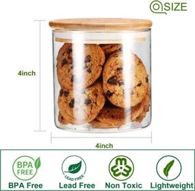 img 3 attached to 🍪 YULEER Airtight Food Storage Containers: 22OZ Glass Jars for Candy, Cookies, Rice, and More