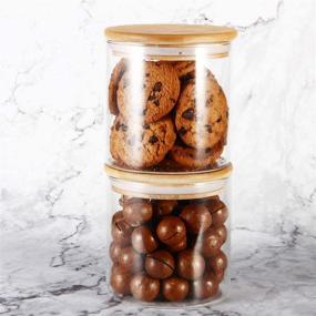 img 1 attached to 🍪 YULEER Airtight Food Storage Containers: 22OZ Glass Jars for Candy, Cookies, Rice, and More