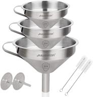 👌 hausprofi stainless steel funnel set - 3pcs 304 stainless steel kitchen funnel with removal strainer and food filter - perfect for transferring liquids, making oil, and jam - sizes 4.33"/5.11"/5.9 logo