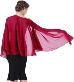 img 4 attached to Chic Chiffon Shawls: Must-Have Women's Accessories for Wedding, Evening Dresses, Scarves & Wraps