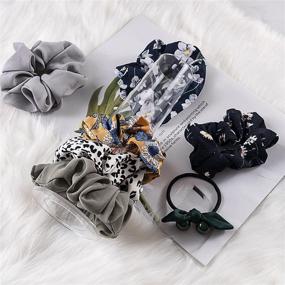 img 1 attached to 🎀 Acrylic Scrunchie Holder Hair Band Organizer Set for Girls - Hair Tie Display Stand (2 Pcs)