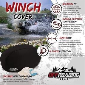 img 2 attached to 🏞️ Black Neoprene Winch Cover for 8000-10000 lbs Off-Roading 4x4 Winches