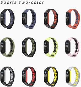 img 1 attached to 🏃 Дышащий спортивный силиконовый браслет для замены на Xiaomi Mi Band 5 - универсальный ремешок (NB/BK)