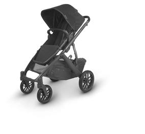 img 3 attached to UPPAbaby VISTA V2 Stroller - JAKE: Stylish and 👶 Versatile Black Edition with Carbon Frame and Luxurious Black Leather Trim
