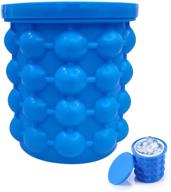 💙 alladinbox ice cube mold ice trays: large 2-in-1 round silicone ice bucket – dark blue portable ice cube maker logo