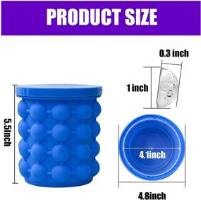 img 1 attached to 💙 ALLADINBOX Ice Cube Mold Ice Trays: Large 2-in-1 Round Silicone Ice Bucket – Dark Blue Portable Ice Cube Maker