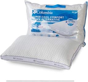 img 1 attached to 🌬️ Columbia Comfort Ice Fiber Side Sleeper Down Alternative Bed Pillow - Cooling 2-in-1 Cover - Supportive and Cozy Fill - King Size Side Sleeper Pillow