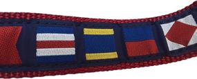 img 1 attached to 🐾 Preston Dog Harness with Multi Color Ribbon on Red Nylon Webbing, Nautical Code Flag Step