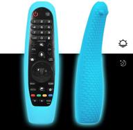 📺 glow blue silicone tv remote case for lg an-mr19ba/an-mr18ba/an-mr650/an-mr600: shockproof protective sleeve logo