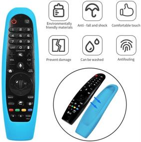 img 2 attached to 📺 Glow Blue Silicone TV Remote Case for LG AN-MR19BA/AN-MR18BA/AN-MR650/AN-MR600: Shockproof Protective Sleeve