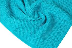 img 2 attached to 🛀 Living Fashions Popcorn Weave Washcloths: Exfoliating Set of 8 for Hands, Body and Face - Absorbent 100% Ring Spun Cotton - 12"x12" - Teal, Cream & Taupe