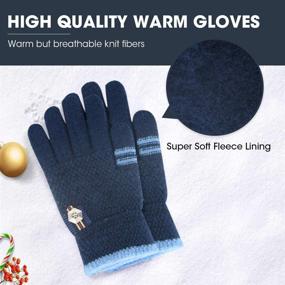 img 3 attached to ORVINNER Kids Winter Gloves - 3 Pairs Children Warm Wool Lined Gloves for Boys and Girls, Toddler Thermal Knitted Mittens