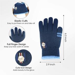 img 2 attached to ORVINNER Kids Winter Gloves - 3 Pairs Children Warm Wool Lined Gloves for Boys and Girls, Toddler Thermal Knitted Mittens