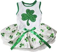 🍀 petitebella green sequins clover puppy dog dress - adorable and stylish outfit for your pooch логотип