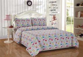 img 1 attached to Stylish Dinosaur Pink Purple Turquoise Lime Green Sheet Set for Girls/Teens (Twin) - Brand New!