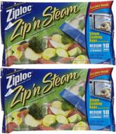 🔥 ziploc zip'n steam cooking bags, 10 count-2 pack logo