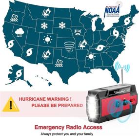 img 2 attached to 📻 OMEW 6000mAh аварийное радио с ручной кривой солнечной батареей - портативные выживальные радиоприемники с AM FM, фонариком, зарядным устройством для мобильного телефона - NOAA погодное радио для домашних нужд, чрезвычайных ситуаций и сигнализации SOS