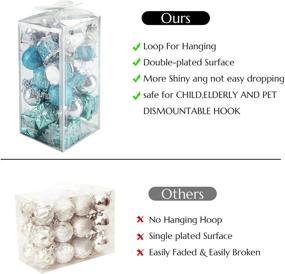 img 2 attached to 🎄 Christmas Tree Decor: LoveInUSA 32 pcs Blue & Silver Christmas Ball Ornaments - Festive Xmas Tree Decorations