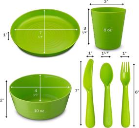 img 1 attached to 🍽️ PLASTI HOME Reusable Plastic Dinnerware Set (12pcs) – Kid-friendly Hard Plastic Plates, Bowls & Cups – Stylish Green Colors – Microwave & Dishwasher Safe Flatware & Tumblers – Ideal for Daily Use