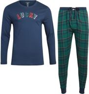 🌙 lucky brand men's pajama set: comfy sleepwear for men in the sleep & lounge collection logo